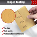 BOSHCRAFT 50 Pcs 1/4 Sheet Sand Paper 5.5" x 4.5" – 80/150/320/400 Grit 8 Sheets Each, 120/220 Grit 9 Sheets Each, Premium Aluminum Oxide