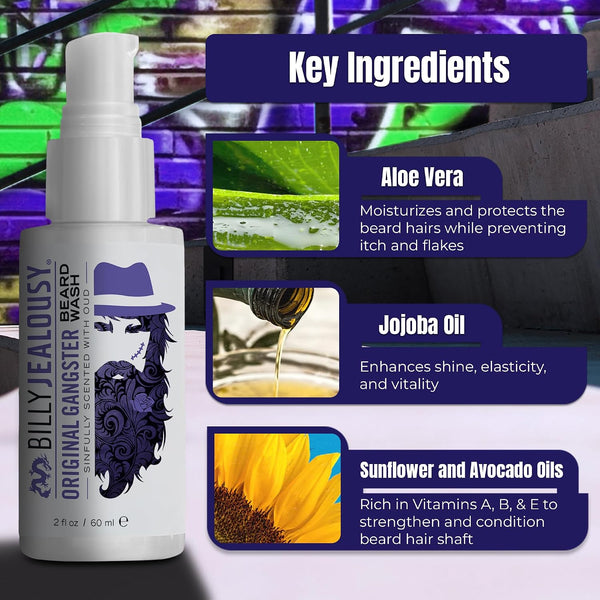 Billy Jealousy Beard Oil for Men, Lightweight, Low Shine, and Hydrating Beard Moisturizer for Softer Hair, Helps Prevent Itching and Flakes Oud