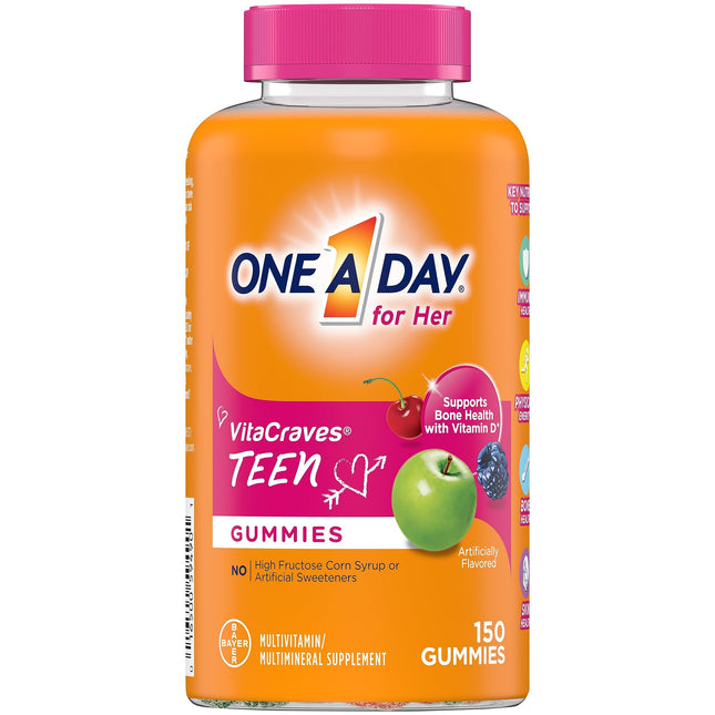 One a Day Teen for Her Multivitamin Gummies, Gummy Multivitamins with Vitamin A,