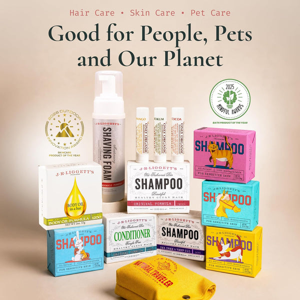 J.R.LIGGETT'S Shampoo Bar Tea Tree Formula, All-Natural Solid Hair Cleanser, Soothing Bar Shampoo with Tea Tree and Hemp Seed Oil for Dry,