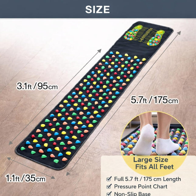 Long Foot Massage Mat 5.74Ft (68.9 X 13.78 Inches), Walk Stone Acupressure Pad f