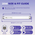 ASPECTEK 20W Bug Zapper Replacement Bulbs, 10W T8 UV, 2-Pack