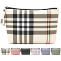 MAANGE Small Makeup Bag for Purse Cosmetic Bags for Women Pu Leather Makeup Pouch Travel Makeup Bag with Handle Make up Bag for Travelling(Khaki)