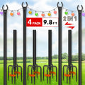 FEED GARDEN String Light Poles for Outside,9.8FT Metal Poles for Outdoor String Lights, Stand Poles for Deck, Garden, Patio, Wedding, Backyard,