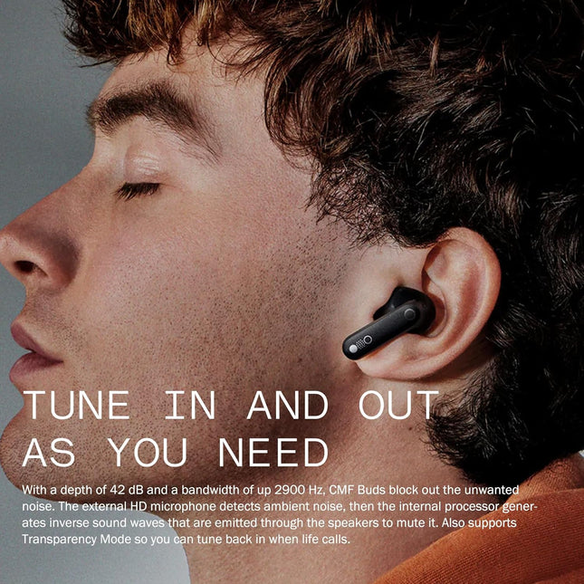 CMF Buds Wireless Bluetooth Earbuds, 42Db Noise Cancelling Earbuds, Dirac HD Aud