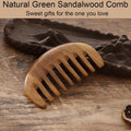 Wooden Comb, Wide Tooth Comb for Scalp Massage & Distribute Oils | No Statics Green Sandalwood Scalp Comb, Reduce Hair Loss Caused by Static, with