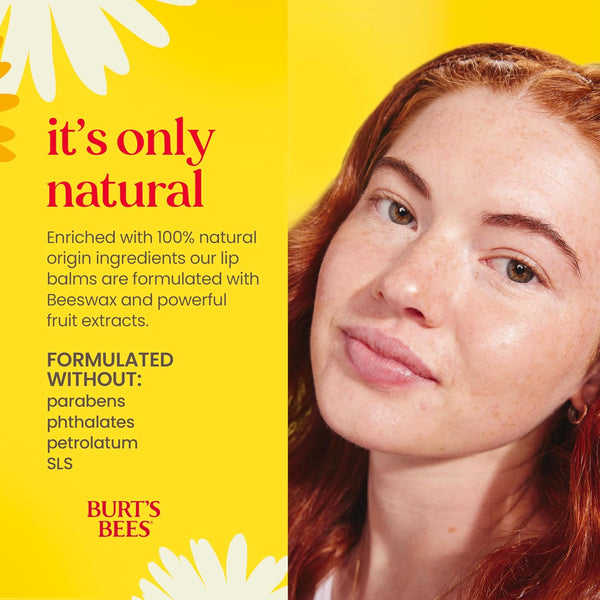 Burt's Bees Lip Balm - Vanilla Bean, Lip Moisturizer With Responsibly Sourced Beeswax, Tint-Free, Natural Origin Conditioning Treatment, 2 Tubes,