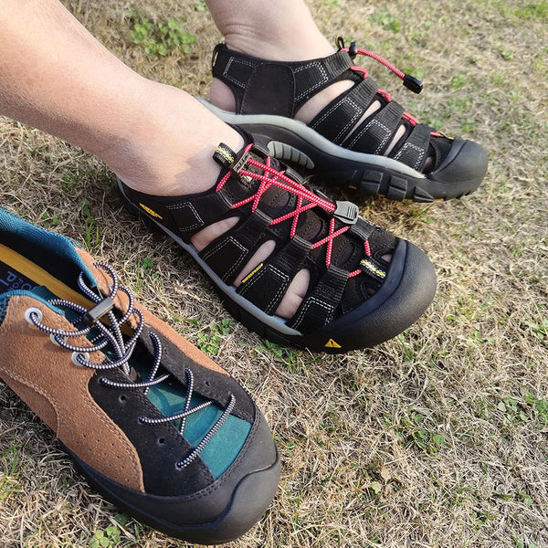 2 Pairs Elastic No Tie Shoe Laces Replacement Laces for Keen Sandal, Round No Tie Shoelaces for Adults and Kids 2 Pairs Black