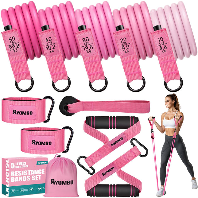 Resistance Bands, Exercise Bands with Handles for Working Out, Fitness Bands for
