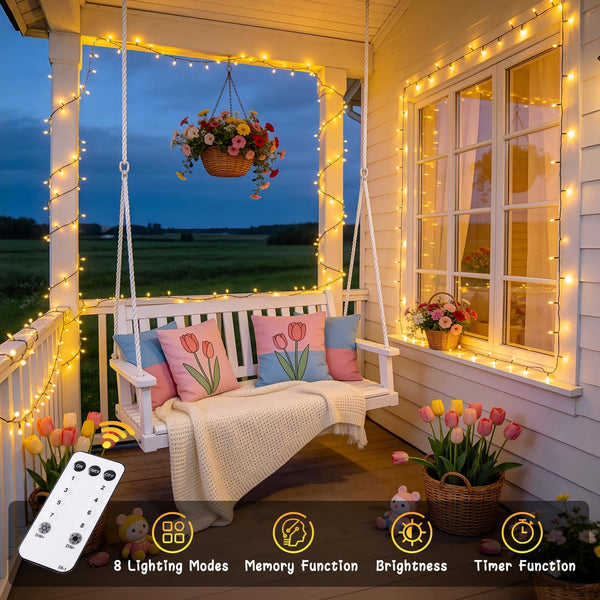 JMEXSUSS 500 LED Christmas Lights Outdoor, Classroom String Lights Plug in | 173ft, 8 Modes, Remote Control, Waterproof Warm White Christmas Tree