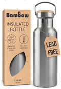 Bambaw Insulated Water Bottle 24Oz | Stainless Steel Water Bottle | Insulated Water Bottles | Travel Water Bottle | Metal Water Bottle | Large