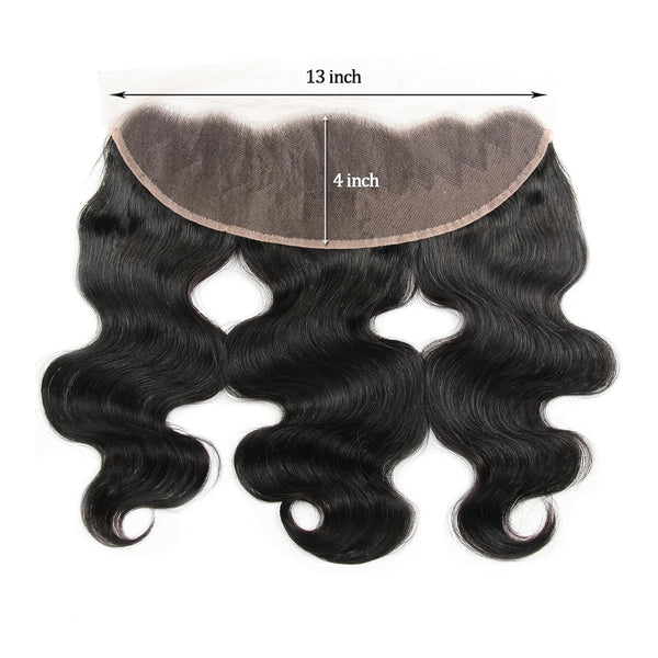 Body Wave Human Hair Bundles with Frontal (10 10 12 12+10Frontal) 12A 4 Bundles Human Hair with Closure 13X4 HD Lace Frontal 100% Unprocessed