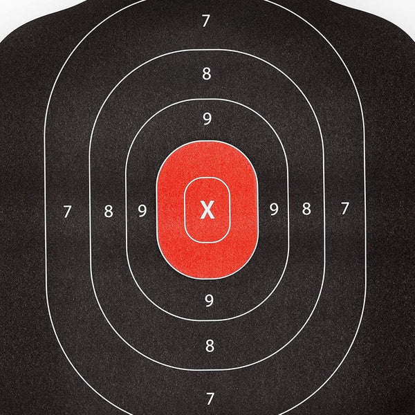 Juvale Paper Shooting Targets for Shooting Range - 50 Pack, 14 x 22 in, Silhouette & Red Bullseye - Pistol Targets
