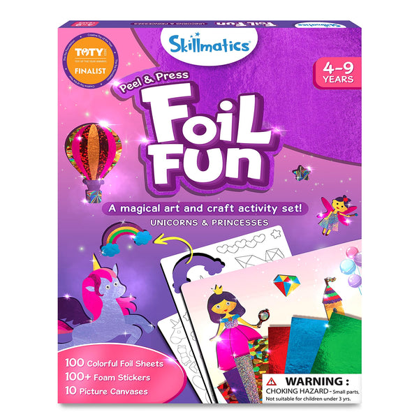 Skillmatics Foil Fun - Unicorns & Princesses, No Mess Art for Kids, Craft Kits & Supplies, DIY Creative Activity, Travel Toys, Gifts for Ages 4,
