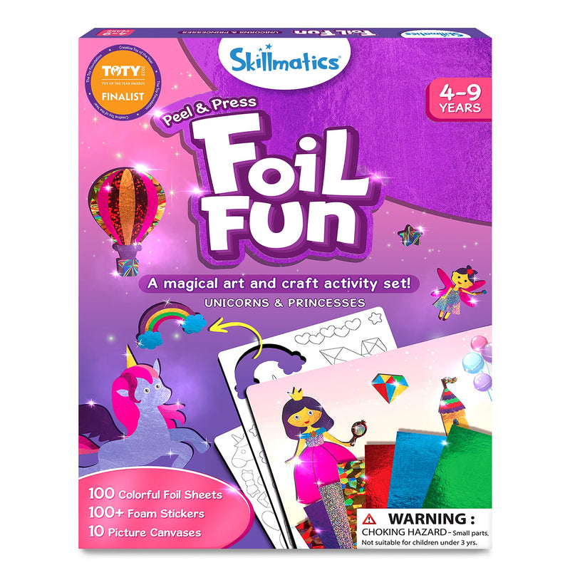 Skillmatics Foil Fun - Unicorns & Princesses, No Mess Art for Kids, Craft Kits & Supplies, DIY Creative Activity, Travel Toys, Gifts for Ages 4,
