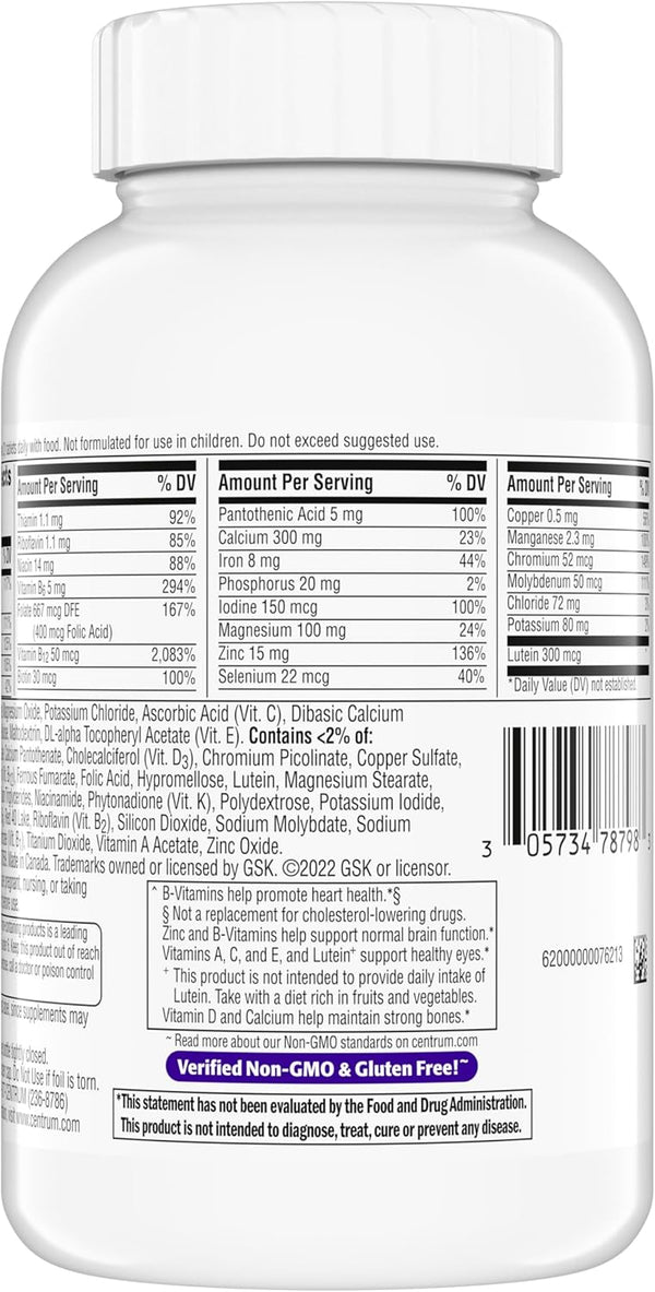 Centrum Minis Silver Women'S Multivitamin for Women 50 Plus, Multimineral Supplement with Vitamin D3, B Vitamins, Non-Gmo Ingredients, Supports