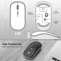 JOYACCESS Silent Wireless Mouse, Portable USB Mouse with 5 Adjustable DPI Levels for Desktop, Notebook, MacBook, Chromebook, PC (Black Gold)