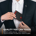 RUNBOX Slim Money Clip Wallets for Men RFID Blocking 11 Card Holder Minimalist Small Leather Bifold Men's Front Pocket Wallet Gift Box Carbon