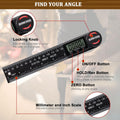 Digital Angle Finder Protractor, Angle Finder Ruler with 7Inch/200Mm, Angle Measuring Tool for Woodworking/Carpenter/Construction/Diy