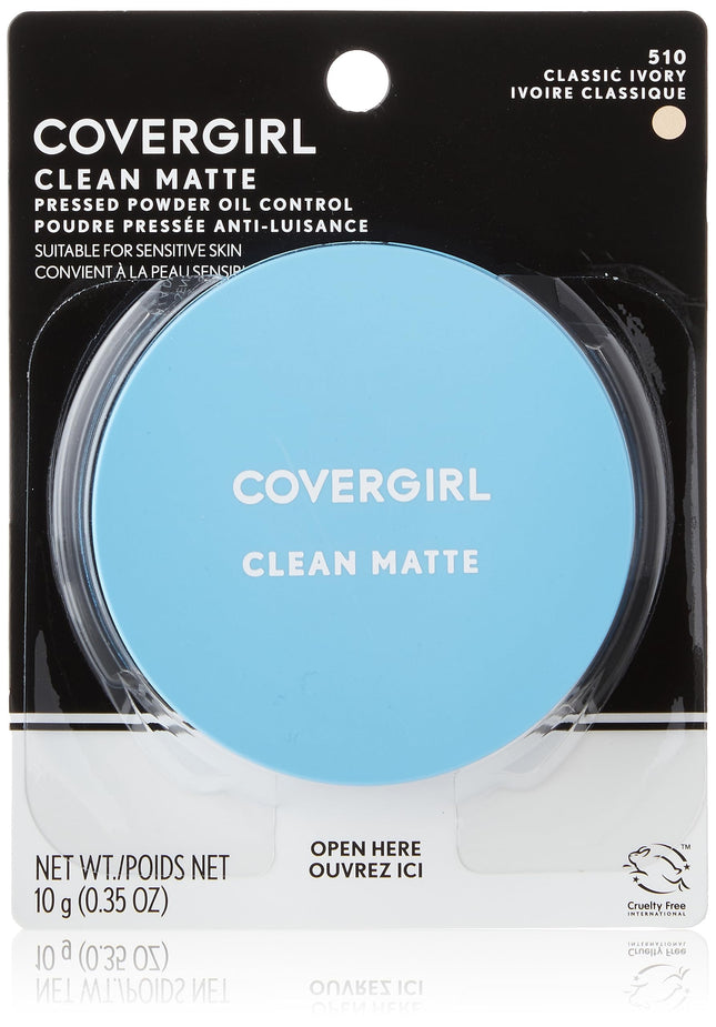 COVERGIRL Clean Matte Pressed Powder, Oil Control Powder, 1 Container, .35 Fl Oz