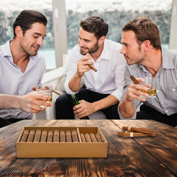 Mantello Cigars Spanish Cedar Cigar Tray - Adjustable Divider, Fits Large Humidors, for Humidor or Walk-in Closet 12.5" x 7.5"x 2.25"