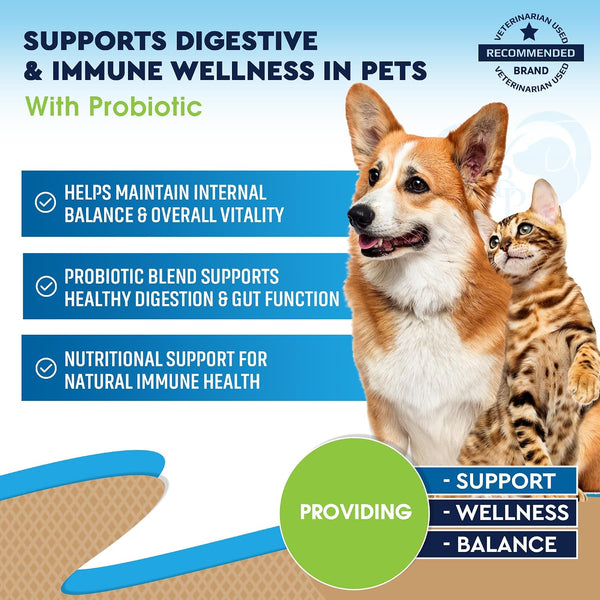 Natural Intestinal Defense for Dogs & Cats – Herbal Cleanse with Black Walnut & Probiotic – Promotes Healthy Gut & Flora Balance – Advanced Broad