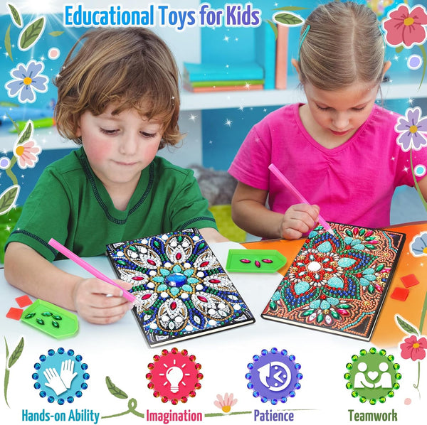 Micaracy Craft Kits for Kids Age 6-8-9-10, Presents for 5 7 11 12 Year Old Girls Notebook Diamond Art Painting Kit Arts and Crafts for Kids Toys