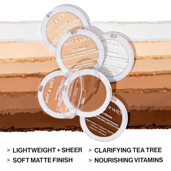 Wet N Wild Bare Focus Clarifying Finishing Powder | Matte | Pressed Setting Powder Fair-Light
