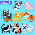 KRAFUN Puppy & Kitten Sewing Kit for Kids Ages 6+ | 8 Dolls