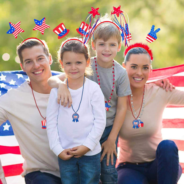 Moon Boat 12PCS Patriotic Head Boppers Headband - Star Uncle Sam Hat Balloons- Fourth 4Th of July Party Accessories Favors Decorations