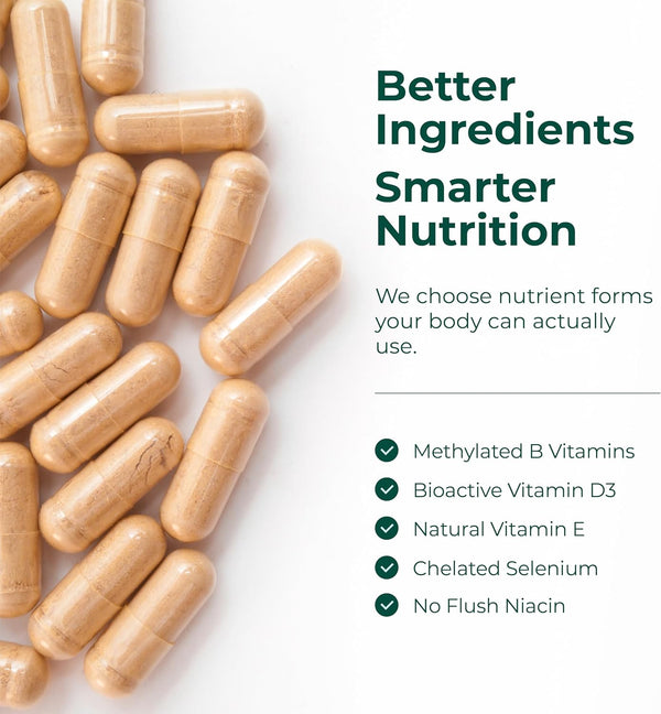 Multivitamin for Men with Methylated Vitamins and Chelated Minerals for Energy, Focus and Immune Health – Premium Daily Mens Multivitamins &