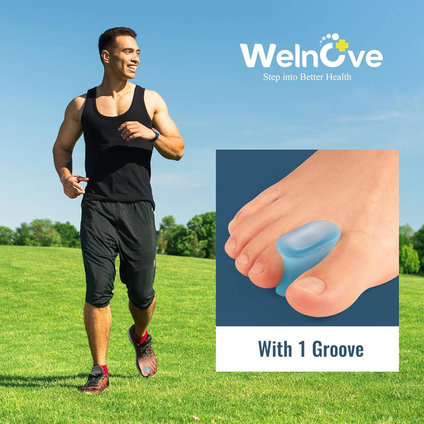 Welnove Upgraded Gel Toe Separators â 12-Pack Bunion Pads â Toe Spacers for Straightening Overlapping Toes, Bunions, Calluses â Soft Silicone