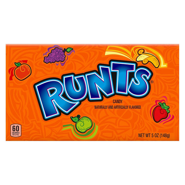Wonka Runts Hard, Chewy & Fruity Candy, 5 Ounce Theater Candy Boxes (Pack of 12) Runts Pack of 12