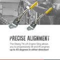 Engine Hoist Sling | No Chain Hoist Hassle | 1 Ton Capacity | 45 Degree Tilt | Single Hand Operation | Easy Engine Swap | Mounting Cleats Fasten