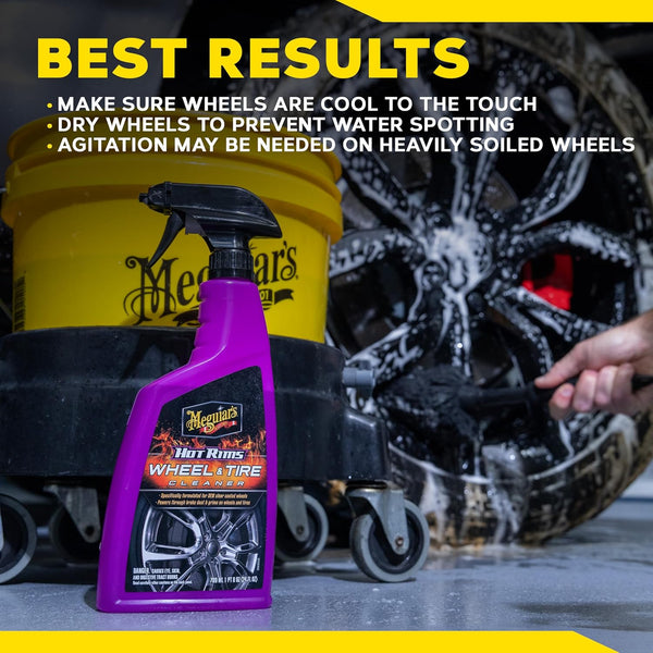 Meguiar'S Hot Rims Wheel & Tire Cleaner, Powers through Brake Dust & Grime Ã¢ÂÂ 24 Oz Spray Bottle