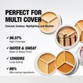 Multi-Use Pot Concealer - Triple Palette | High-Pigmented, Full Coverage & Crease-Proof | Korean Concealer for Dark Circles, Redness & Blemishes