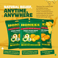 Honees Honey Menthol Cough Drops - 20-Piece, Single Pack Honey-Filled Lozenges | Temporary Relief from Cough | Soothes Sore Throat | All Natural