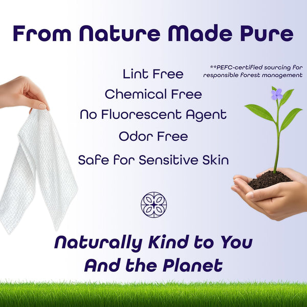 Disposable Face Towels XL Ã¢ÂÂ Ultra Soft, Odor-Free Dry Towelettes for Skincare & Makeup Removal, Plant-Based, Safe for Acne-Prone & Sensitive