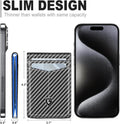GSOIAX Novelty Slim Wallet for Men Leather Carbon Fiber RFID Blocking Minimalist Front Pocket Bifold mens Wallet with ID Window,12 Credit Card