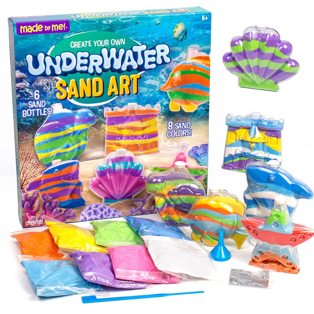 Made by Me Create Your Own Underwater Sand Art, Includes 6 Ocean-Themed Bottles,