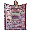Bonus Daughter Gifts Blanket, Step Daughter Birthday Gifts from Stepmom Stepdad, Mothers Day for Stepdaughter Throw Blankets 50" x 60" Bonus