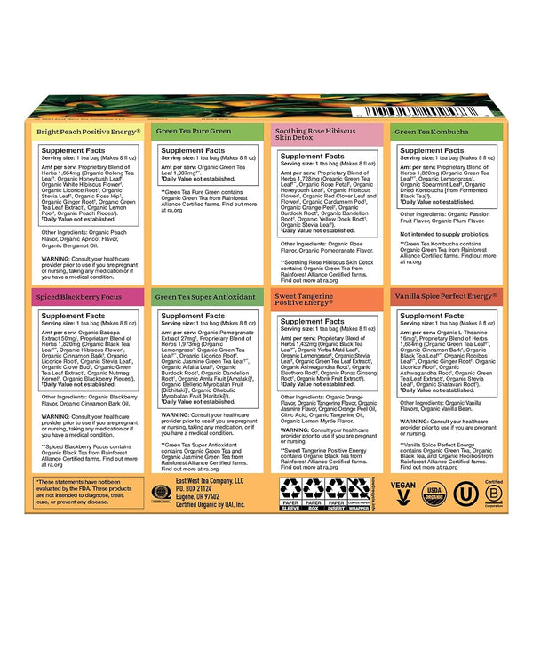 Yogi Organic Tea Energy Sampler Box, 32 Tea Bags (4 Bags Per Flavor) 2.20 OZ