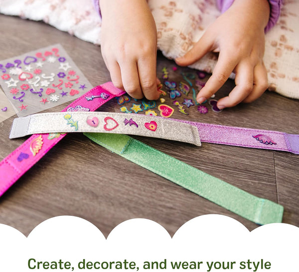 Melissa & Doug Design-Your-Own Bracelets with 100+ Sparkle Gem and Glitter Stickers