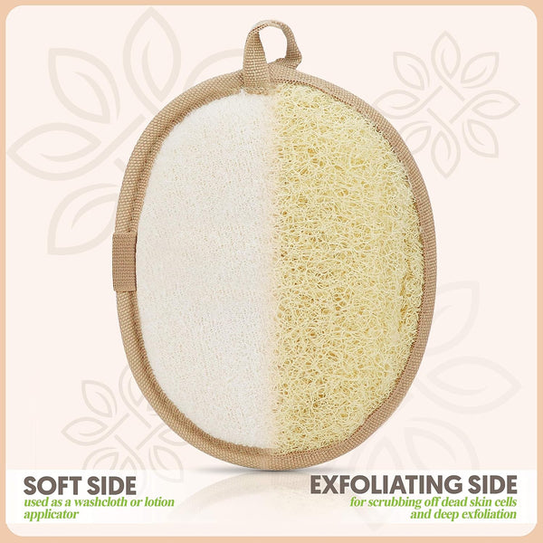 Almooni Natural Loofah Exfoliating Body Scrubber, Made with Natural Egyptian Shower Loofah Sponge, Bath Shower Loofah Sponge for Women and Men,