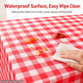 Red Gingham Disposable Picnic Tablecloths 4 Pack, Plastic Table Covers 4 Red
