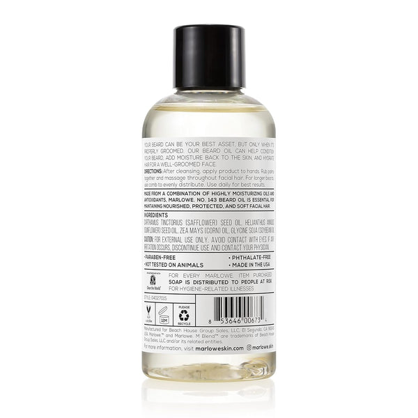 MARLOWE. Beard Oil, Moisturizing Beard Conditioner for Men, 3 oz