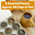 Heavenly Tea Leaves Organic 9 Flavor Variety Pack, Loose Leaf Tea Sampler | Approximately 90 Cups, Assorted Black, Green, White, Rooibos, & Herbal