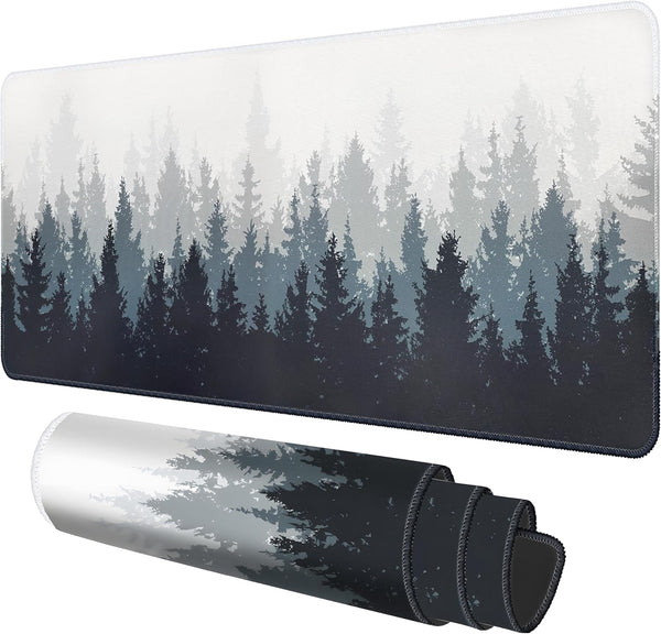 Galdas Mouse Pad For Gaming,Forest Background Pattern XXL XL Large Mouse Mat Long Extended MousePad Desk Mat Non-Slip Rubber Mice Pads Stitched