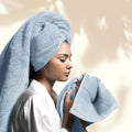Miracle Made Soft Face Towel, Long-Staple Silver-Treated Cotton Fabric – Fade Resistant, Highly Absorbent, Quick-Drying Wash Cloth, Sky Blue 13x13in