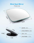 CUNCUI 2pcs Fan Shaped Blind Spot Mirror, 360 Degree Adjustabe HD Glass Blind Spot Mirrors, Frameless Convex Rear View Mirror, for any Car, Van,
